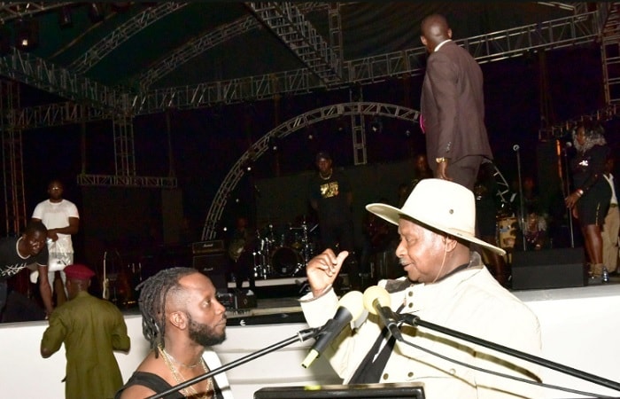 Bebe Cool listens to the President